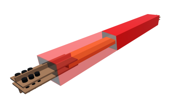 تصویری شماتیک از اجزای مهاربند کمانش تاب